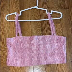 Urban Outfitters Pink Velvet Crop Top